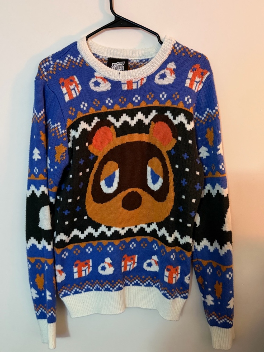 Nintendo Blue Crewneck Sweater with Character Motif